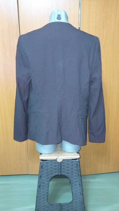 NOU! Sacou Next UK negru-maro model deosebit asimetric in colt, M