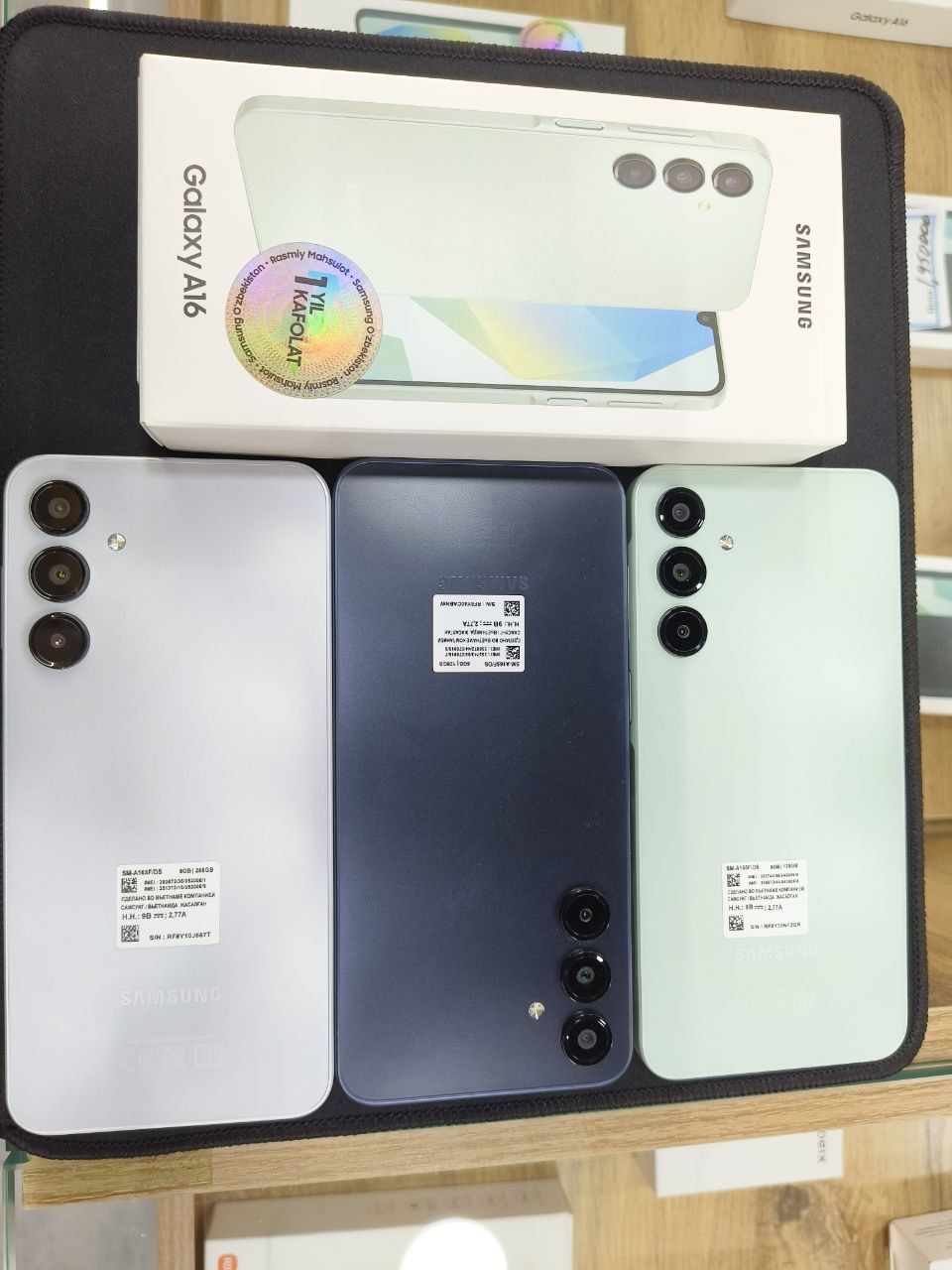 Samsung A16 4/128 1 oy kafolat bizda sovĝasi ham bor.