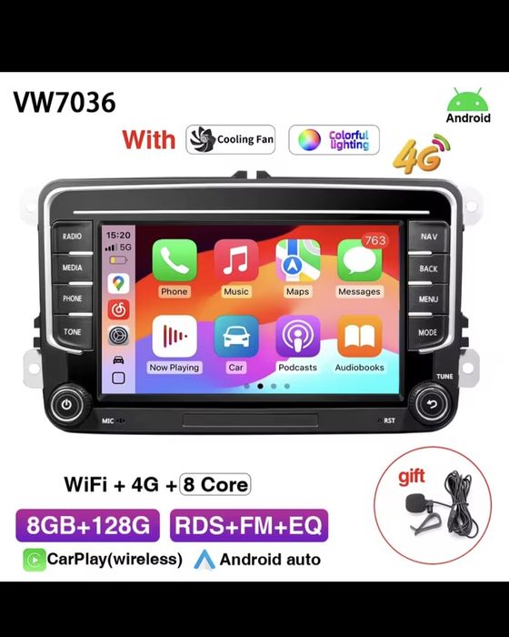 Мултимедия VW/SKODA/SEAT 8 ядра, 8 рам, 128гб памет