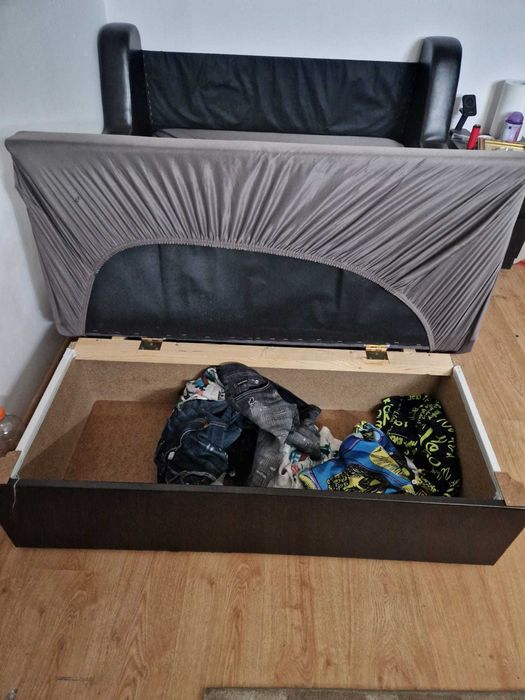Vand canapea extensibilă cu ladă de depozitare plus 2 fotolii