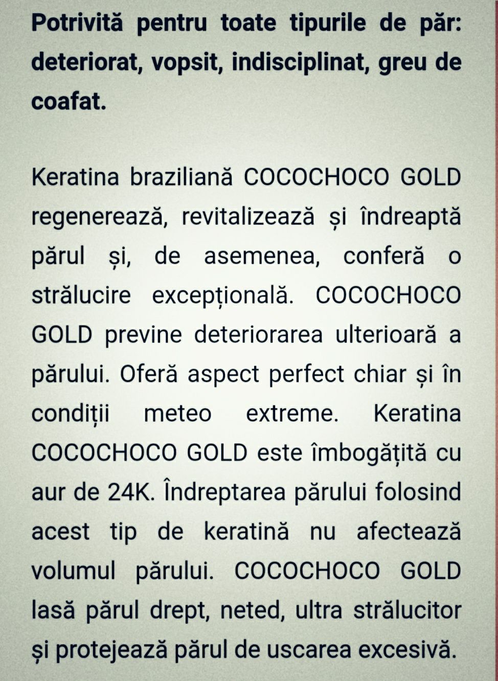 Tratament keratina braziliana cocochoco gold