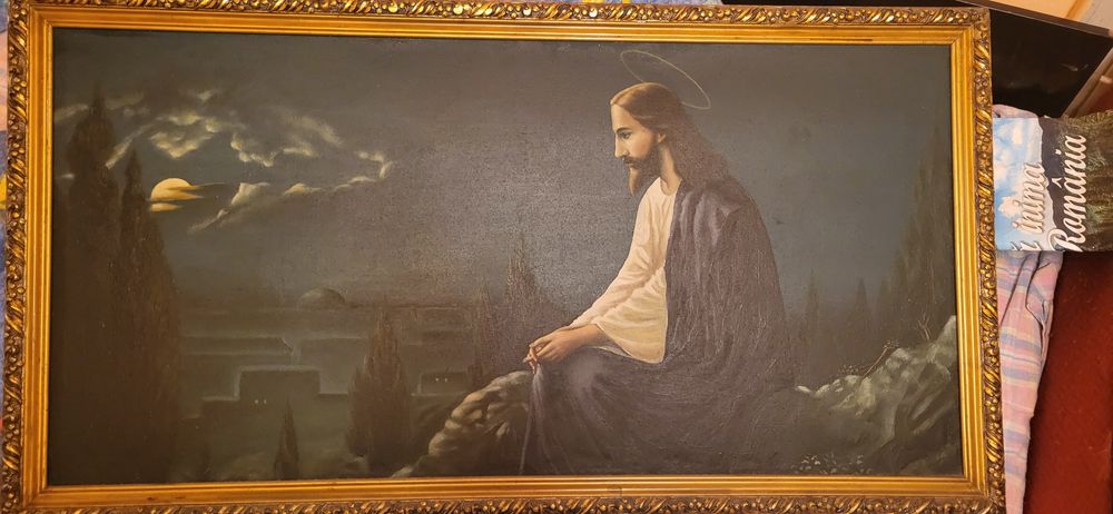 Vand Tablu Iisus Hristos pictat pe panza vechi!