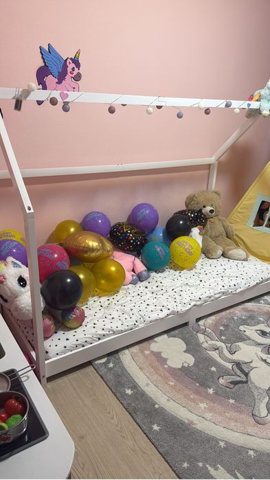 Pat cu saltea 90x200