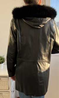 Дамско палто естествена кожа - 2XL
