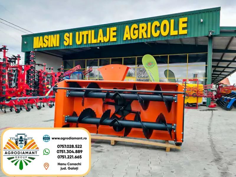 Akpil STRATUS – Freză zăpadă 2.25m cu prindere în 3 puncte (tiranți) și cuplă cardan, tractoare 80CP, NOU
