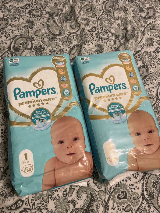 Pampers premium care nr. 1  2 x 50 buc, doua pachete