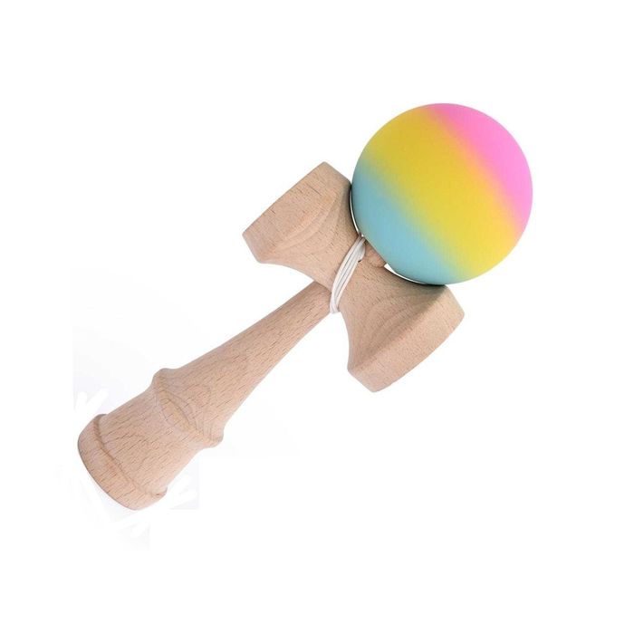 Set 2 Kendama din lemn fag, vopsea aderenta mata Aurora & Rainbow Fade