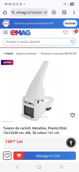 Taietor de cartof Metaltex nou anglia