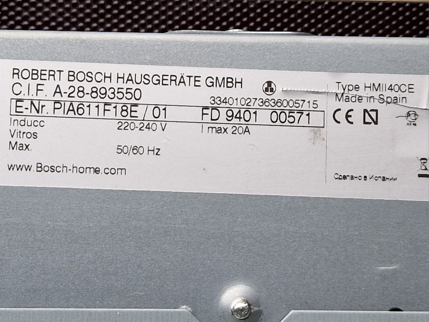 Plita incorporabila Bosch PIA611F18E, Inductie, 4 Zone de gatit,