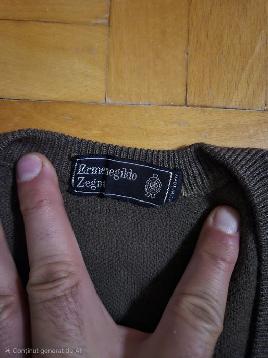 Pulover de lux Ermenegildo Zegna, V-Neck, Lână, Bărbați - L