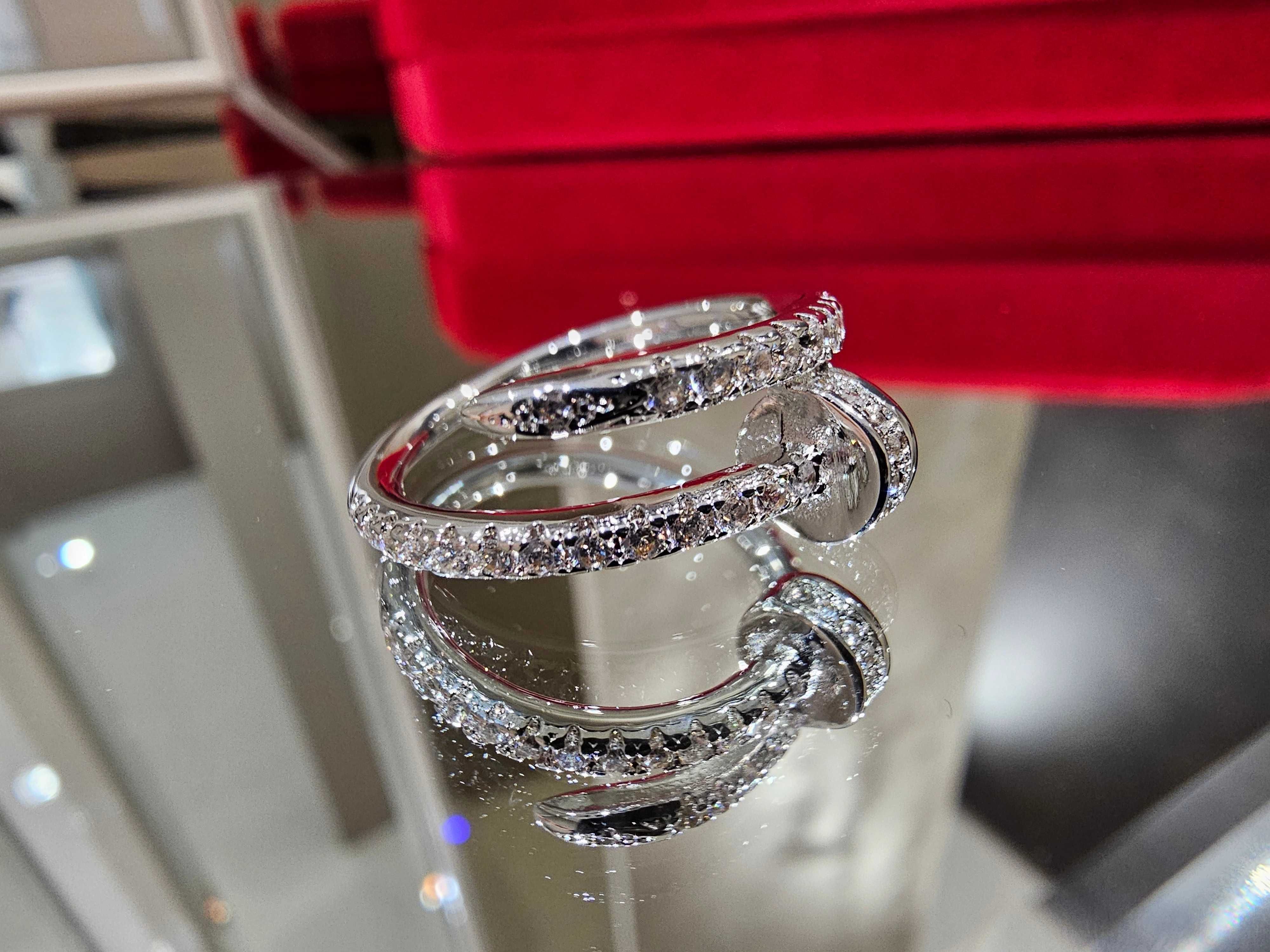 CARTIER Nail Juste un Clou Silver Small Paved Diamonds Пръстен Пирон