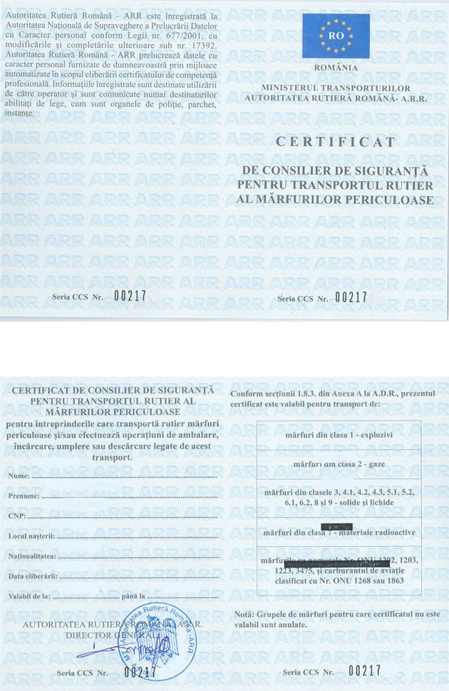 Licenta Transport Marfa | Consilier siguranta ADR | Manager Transport