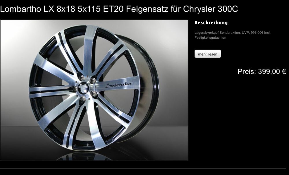 Janta R20 noua, rezerva Porsche, Chrysler etc.