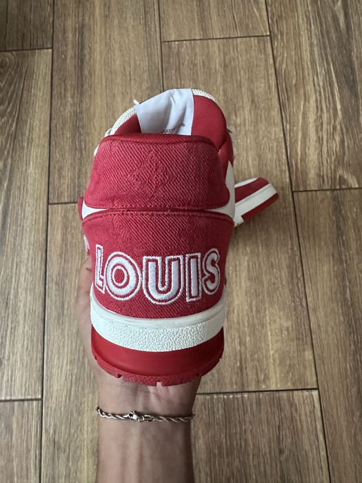 louis vuitton strap trainer red