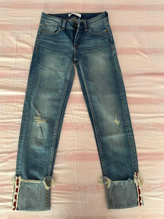 Blugi Dama Zara Basic cu perle