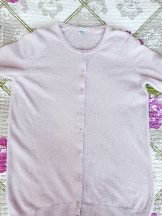 Cardigan pulover roz angora lana Benetton