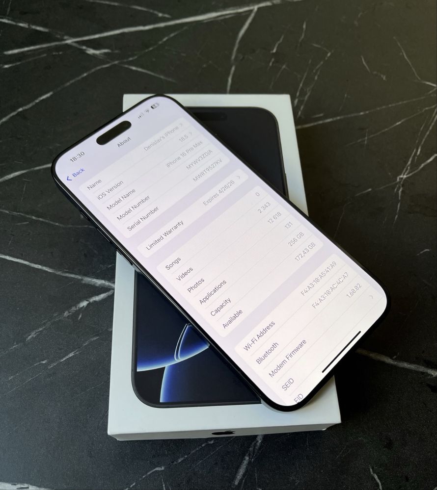 IPhone 16 Pro Max Black 256GB ГАРАНЦИЯ