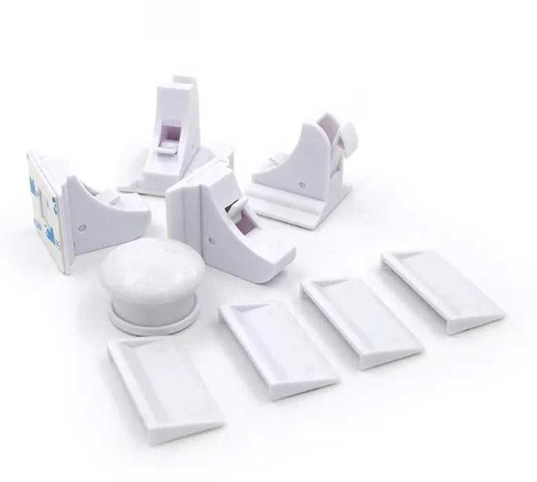 4 Blocatoare/Incuietori pentru Dulap sau sertar cu Magnet pentru copii