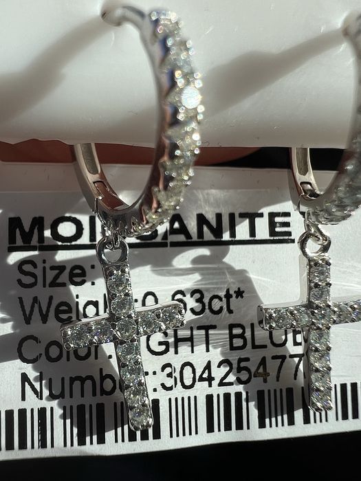 Cercei cruce cu moissanite