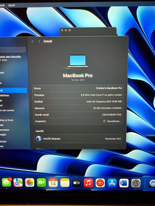 Laptop Apple Mcbook pro 15inch touchbar