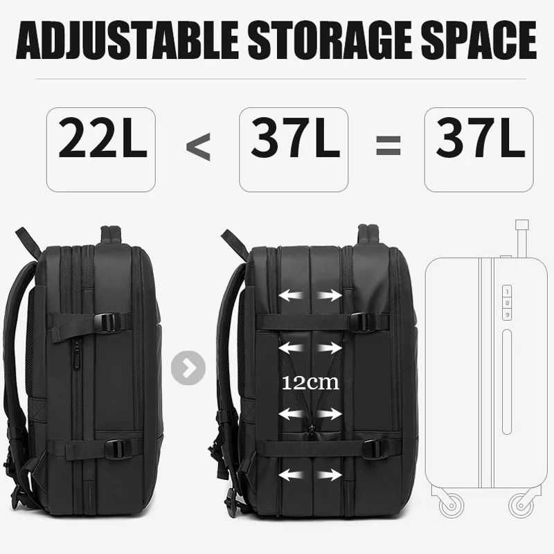 Рюкзак мужской для путешествий, вместительный, с USB-зарядкой