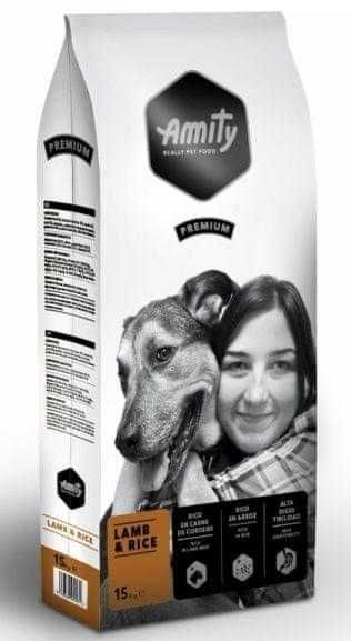 Hrana pentru caini Miel si Orez 15 Kg Amity Premium