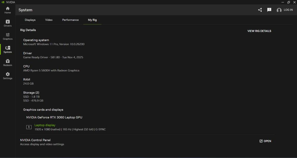 Laptop Lenovo Legion RTX 3060