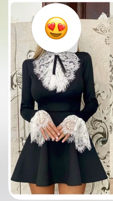 Rochita neagra cu dantela marimea S noua fara eticheta.