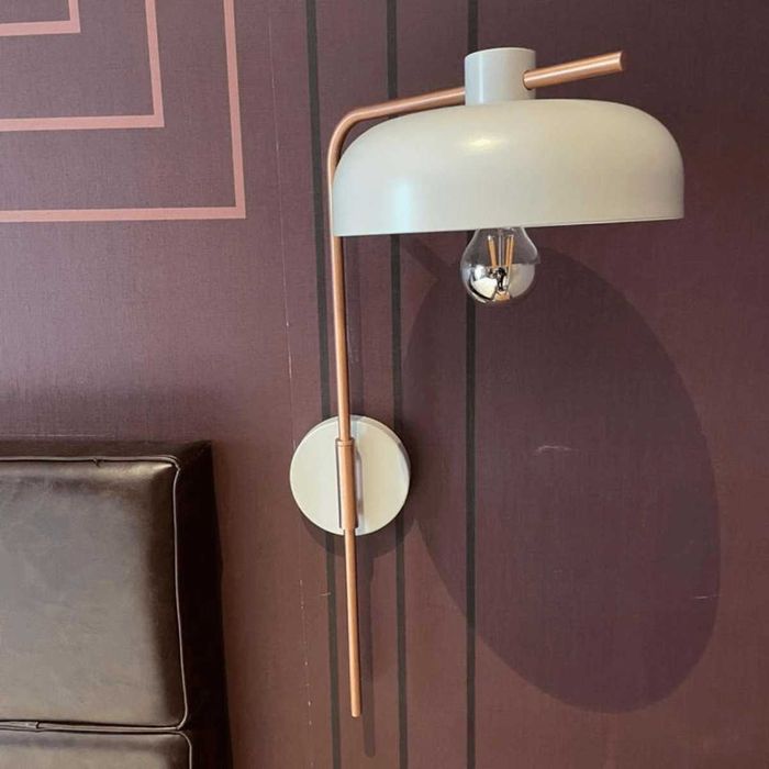 Lampă / Veioză de perete, auriu roze - alb
