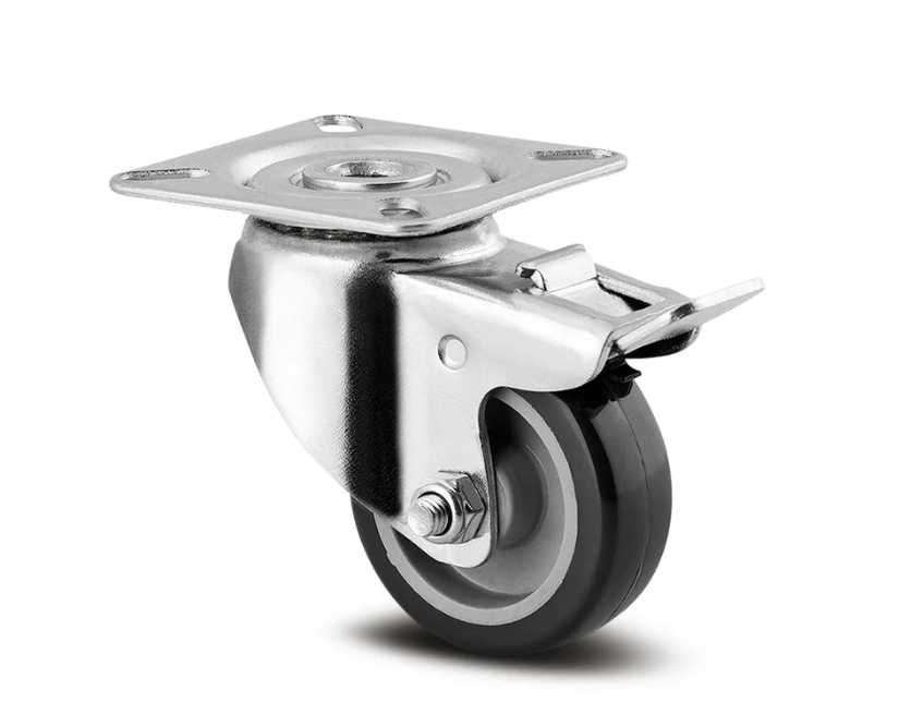 Set 4 roti pivotante cu frana - +3 roti cadou 50mm