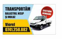 Transport moloz, DEMOLARI,,balastru, nisip, lemne, mobila etc