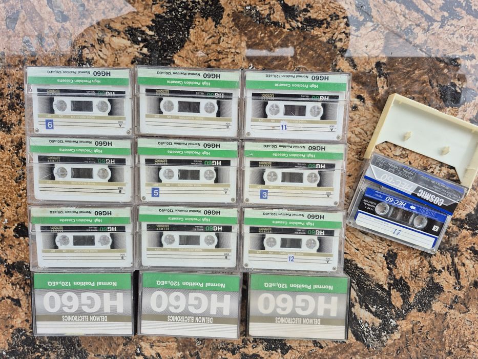 Vand 13 casete audio originale HG60&Cosmic 60 minute pentru reinregist