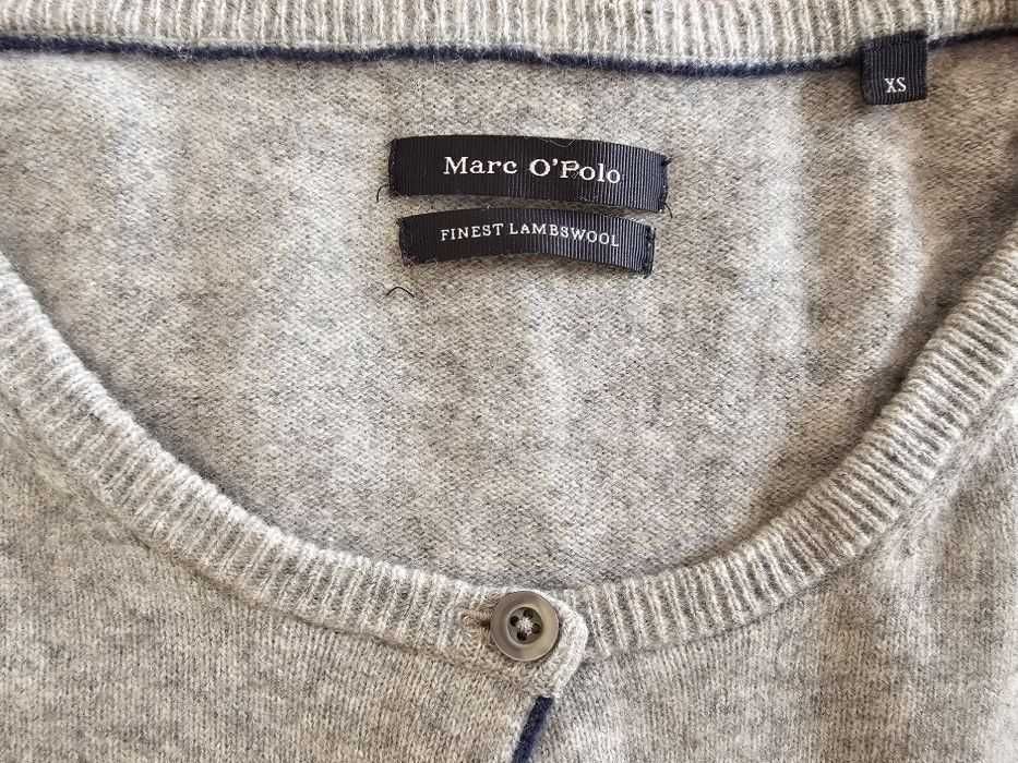 Marc-O-Polo дамски пуловер/жилетка XS фина вълна сив