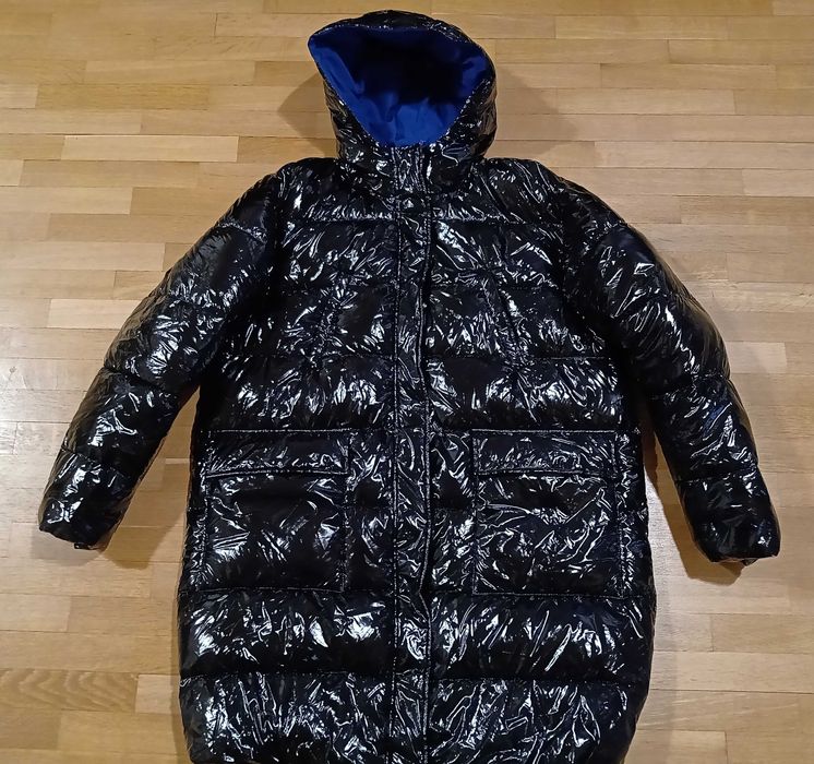 Pinko женско зимно лъскаво дълго яке оригинал черно дамско