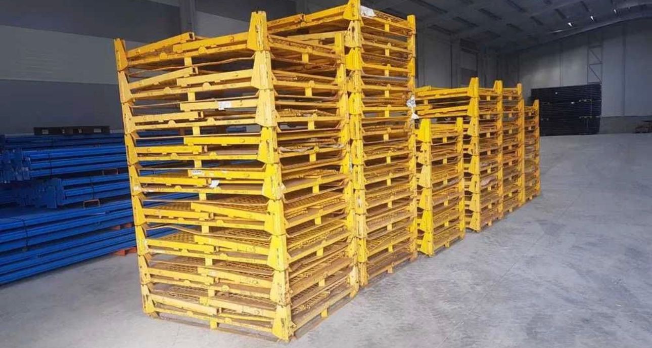 Boxpaleți metalice industriale  cu pode de tablă