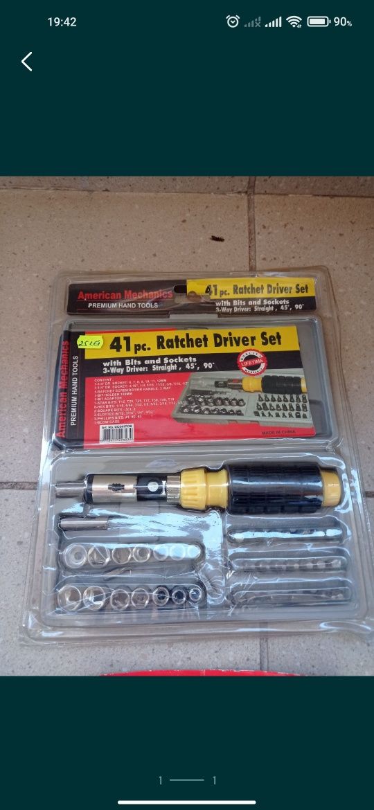 Set 41 piese tubulare biti surubelnita clichet cap mobil