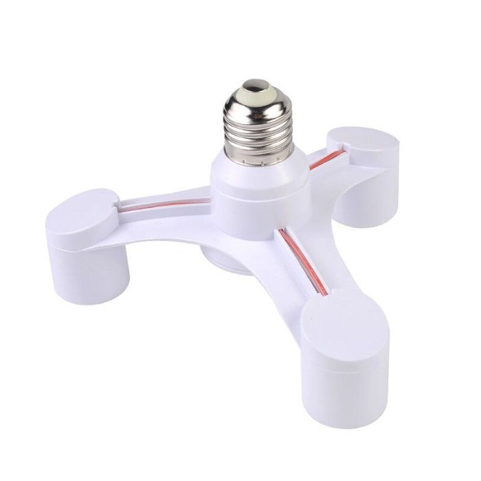 Adaptor bec E27 (dulie normala) 3 in 1. Mai multa lumina ff simplu!