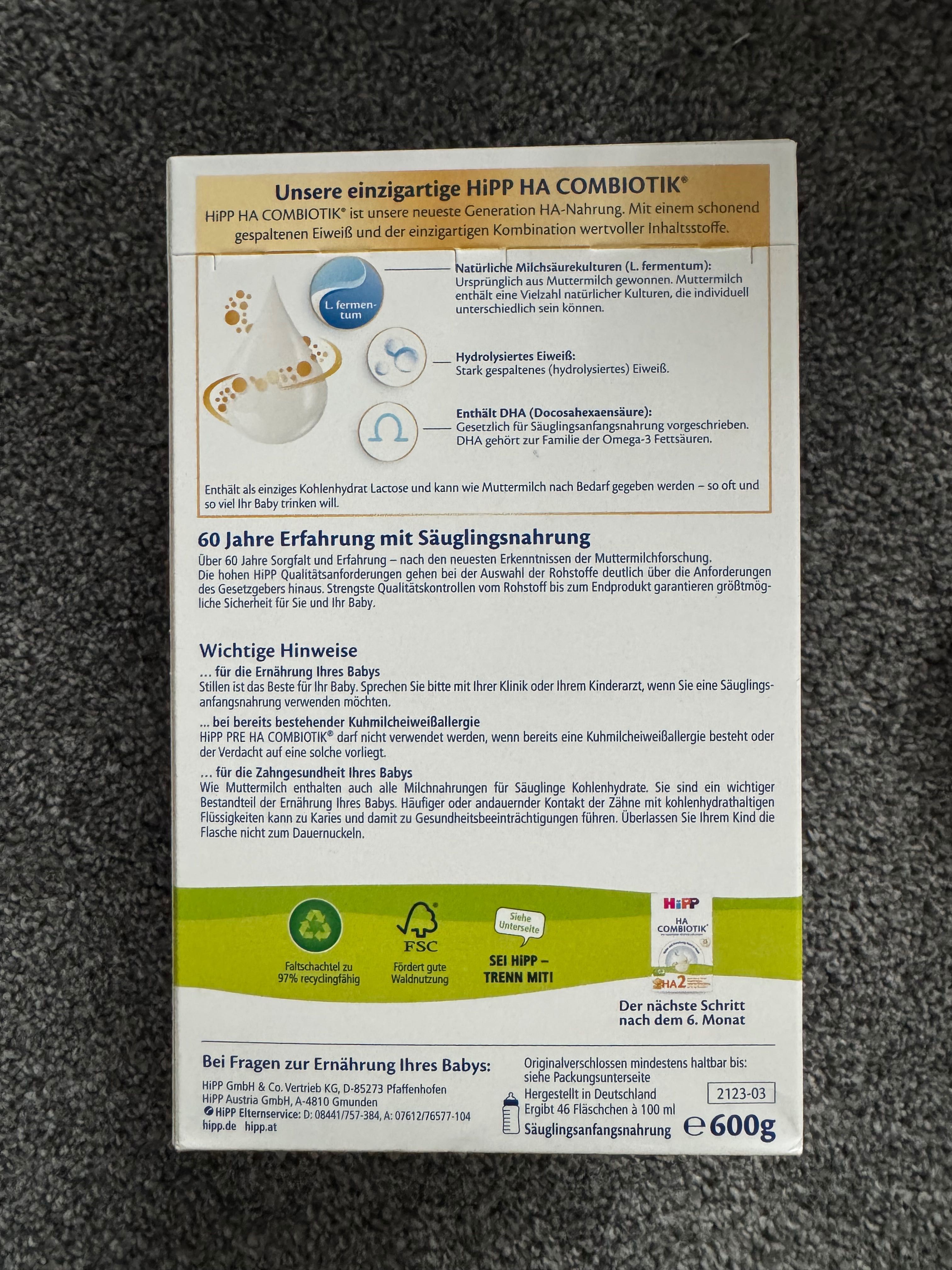HIPP Bio Combiotik Германия