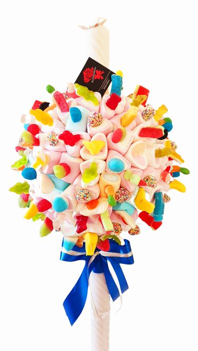 Lumanare botez, lumanari dulci pentru botez, lumanare din dilciuri