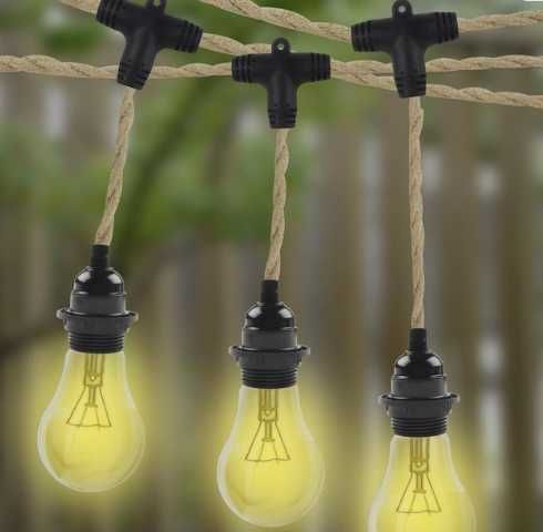 Lustra pe sfoara rustica, cu alimentare la priza