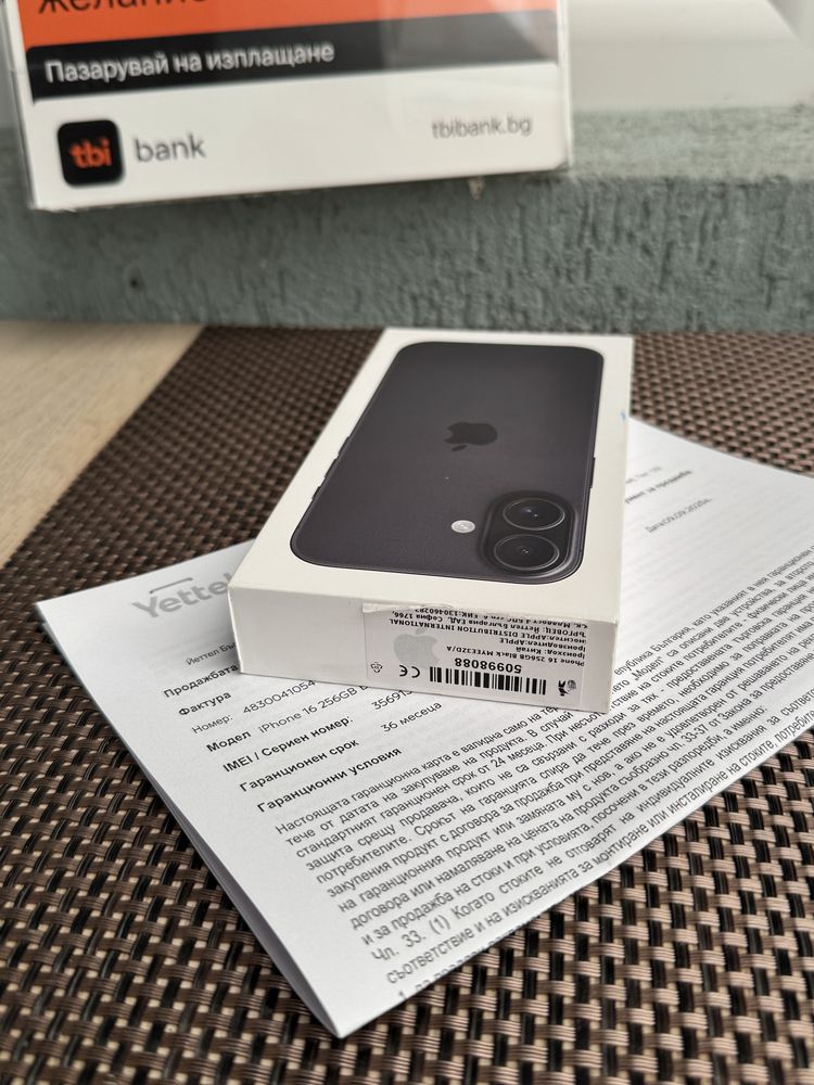 256!ЛИЗИНГ*65лв/м iPhone 16* Black айфон 16