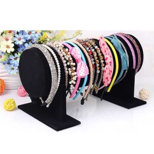 Suport bentite diademe din catifea neagra, Shophome 49x11x15cm