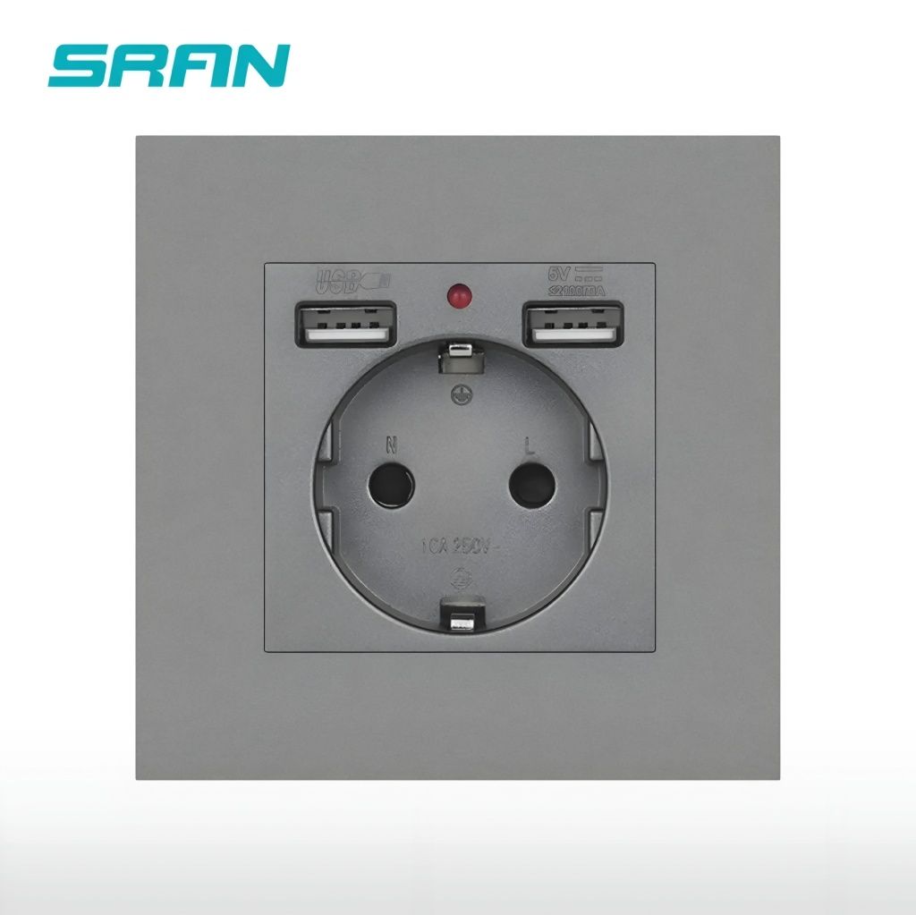Розетка SRAN EU с USB портом