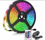 Banda LED 5m cu adaptor la priza și Telecomanda, Kit Banda Led Univers