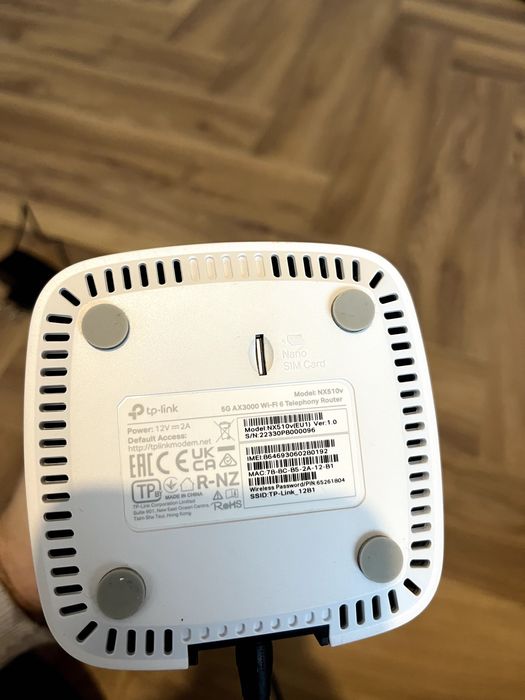 Router TP-LINK NX510V v1 Wireless 5G Wi-Fi 6 cu Slot de SIM