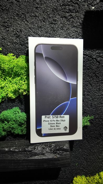 iPhone 16 Pro Max 256gb Black Neverlocked Sigilat/Fact+Garantie