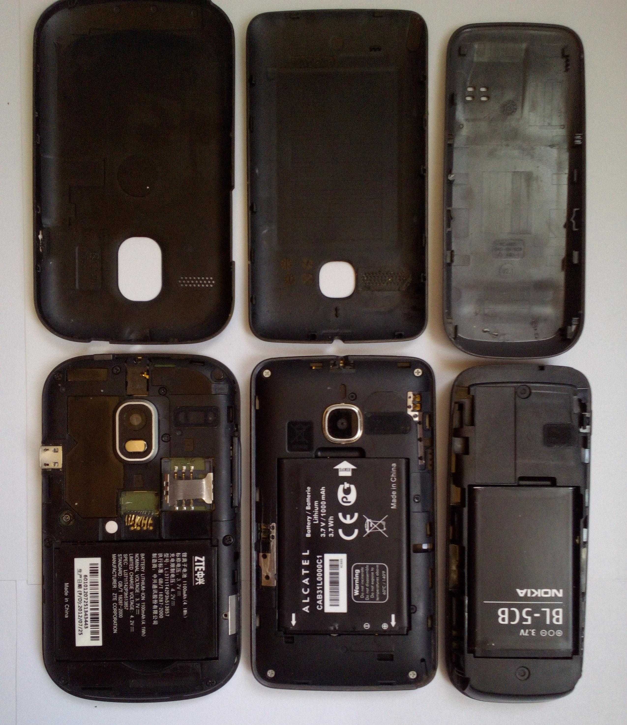 3 telefoane mobile defecte, pentru piese