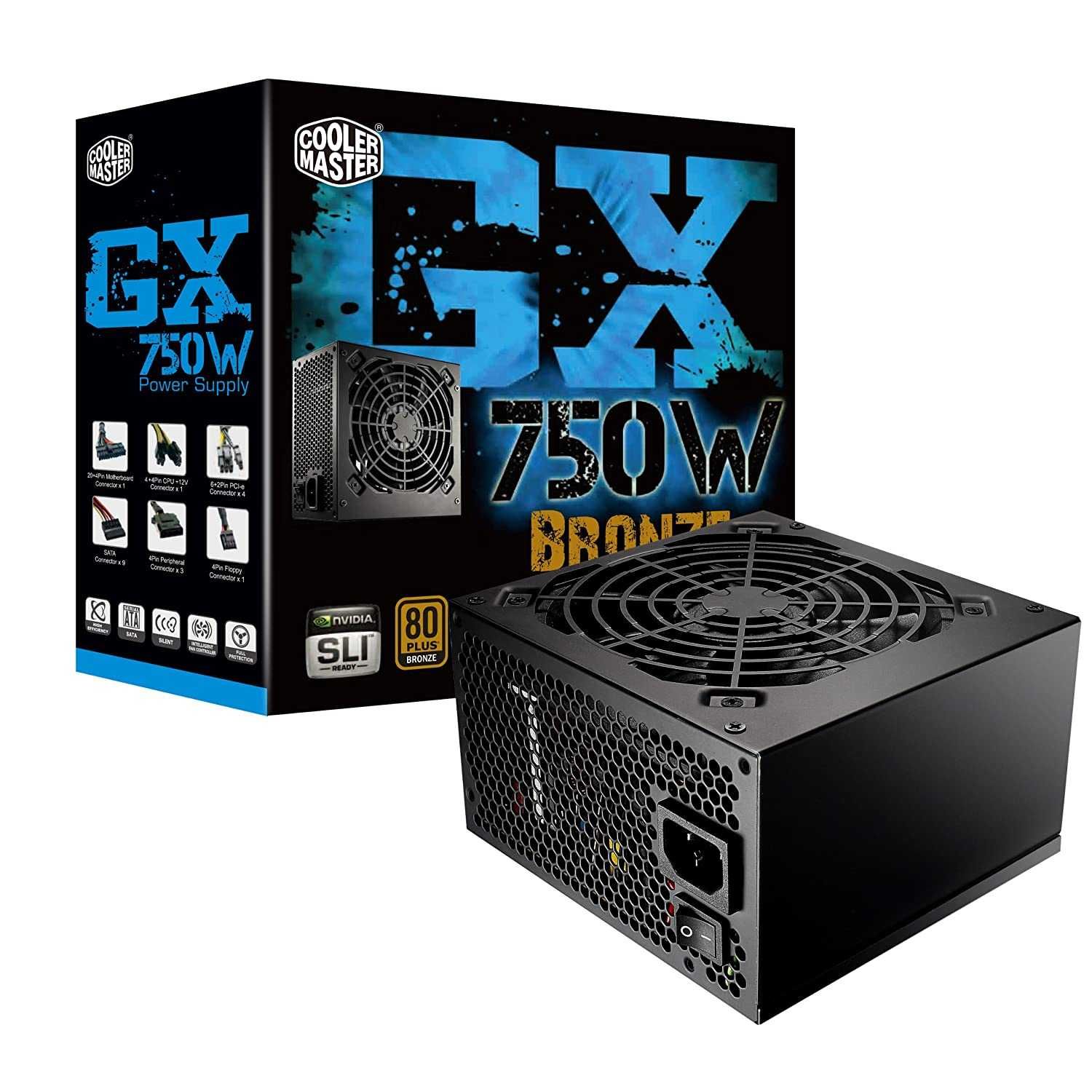 БП Cooler Master GX 750W (80+ Bronze, Active PFC, 120mm Fan, Box)