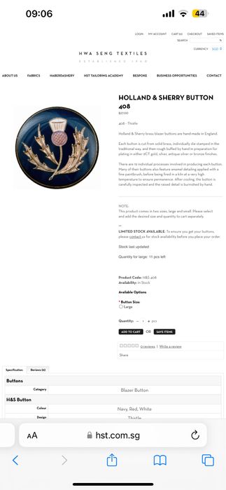 Set nasturi Holland&Sherry