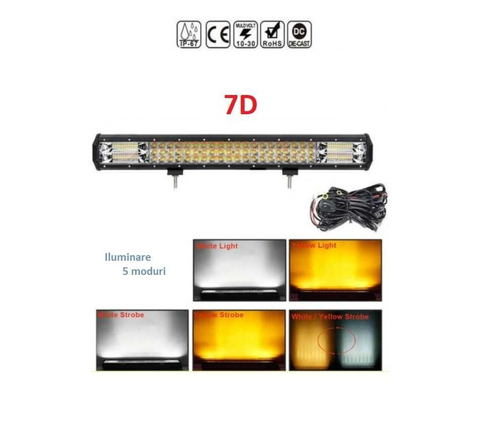 Led Bar 324 W , Bicolor GIROFAR 12/24 V Prinderi Drept 4 STAZE